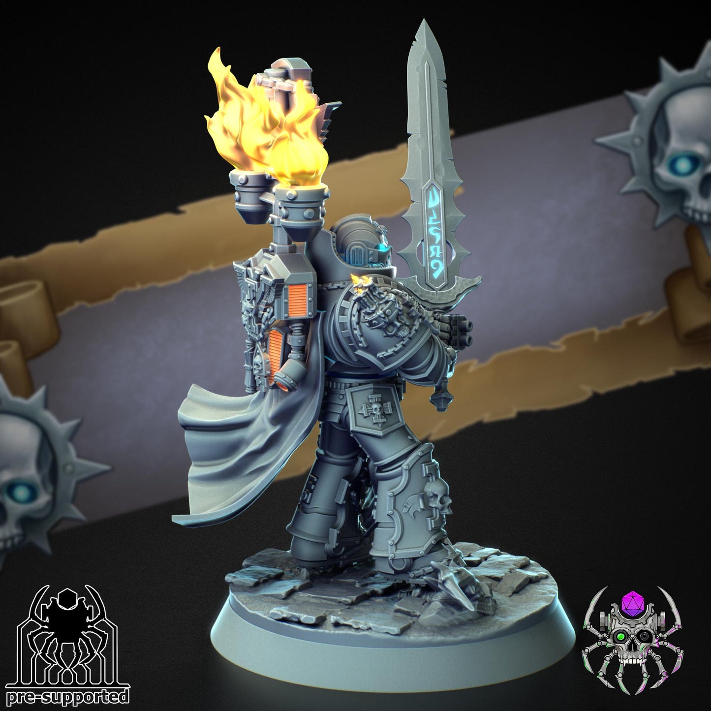 Demon Hunters Standard Bearer (BuildKit) - Eight Legs Miniatures