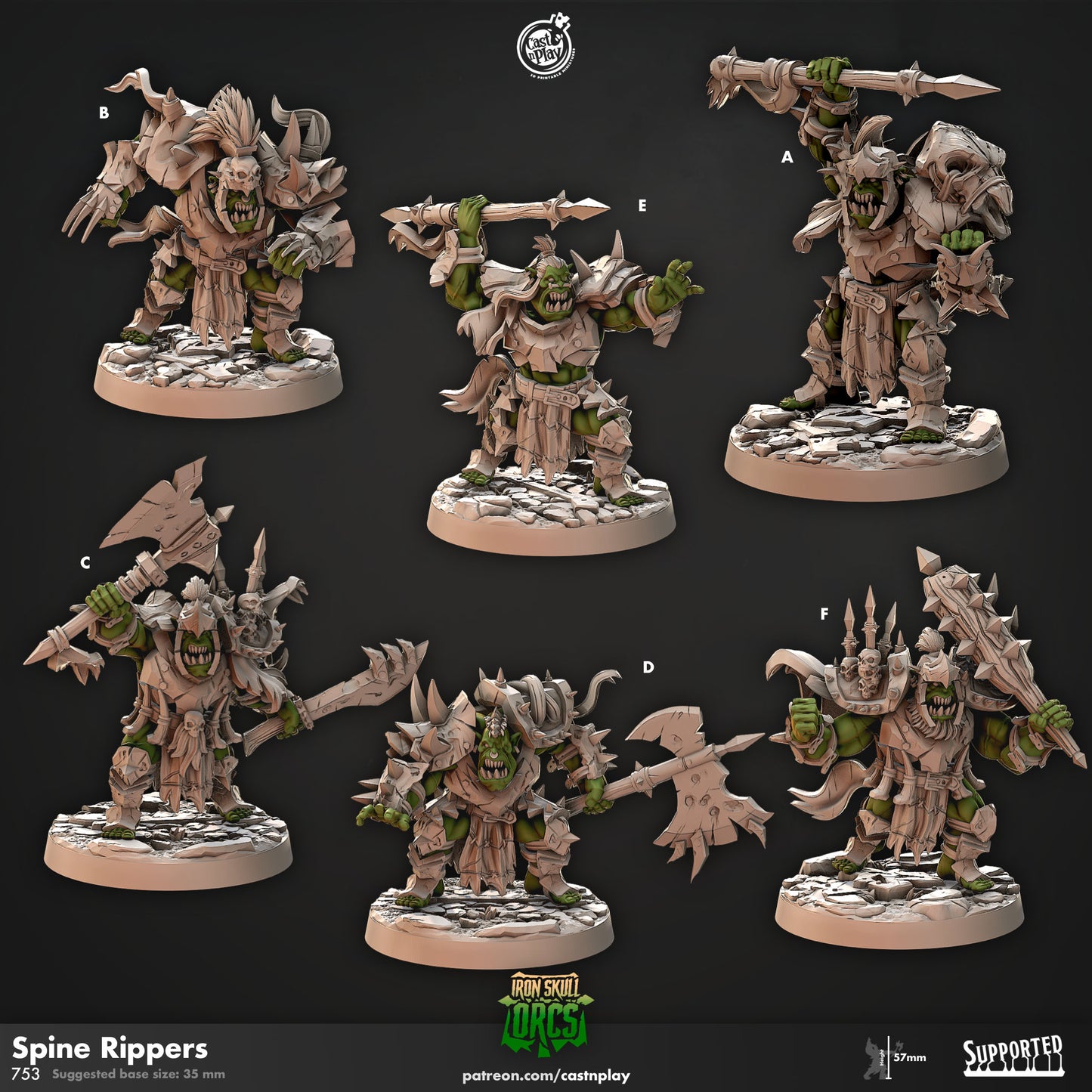 Spine Ripper Orcs, Iron Skull Orc - Cast N Play