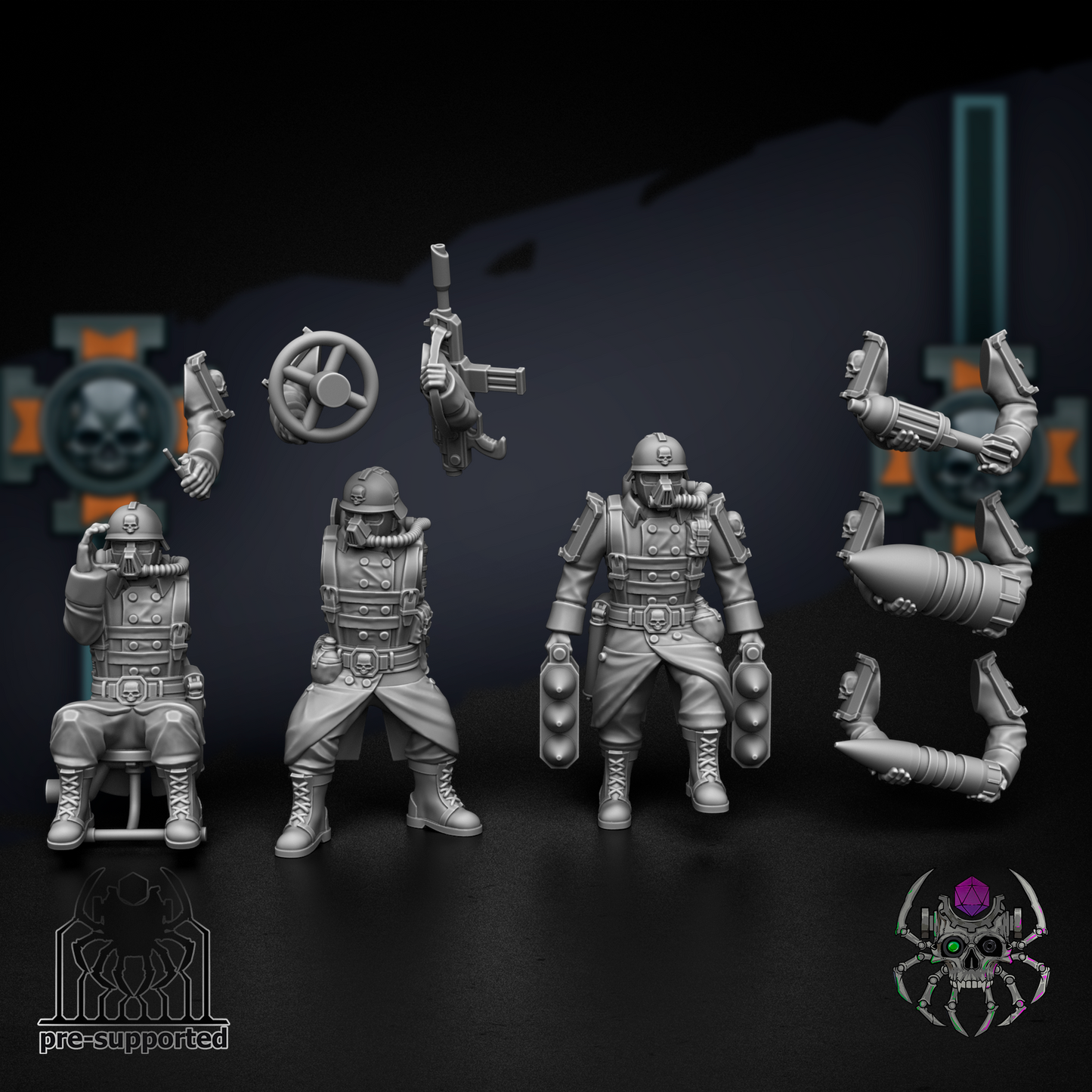 Korps Of Ashes - Heavy Fire Support Team- Eight Legs Miniatures