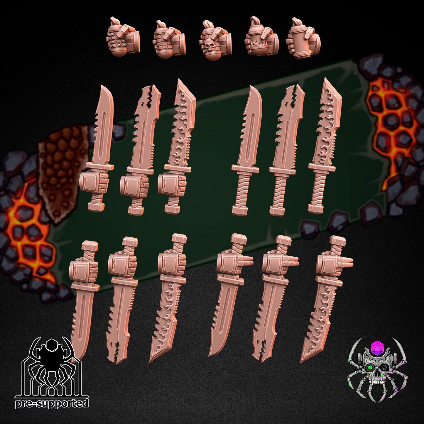 Flame lizards demolitionars special forse (BuildKit)- Eight Legs Miniatures