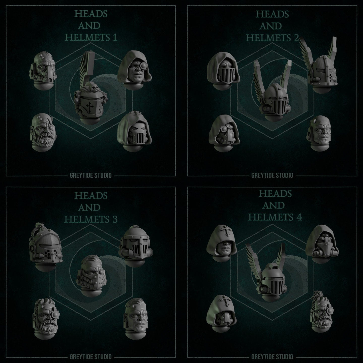 Heads and Helmets Sets 1- 6 - Grey Tide Studios