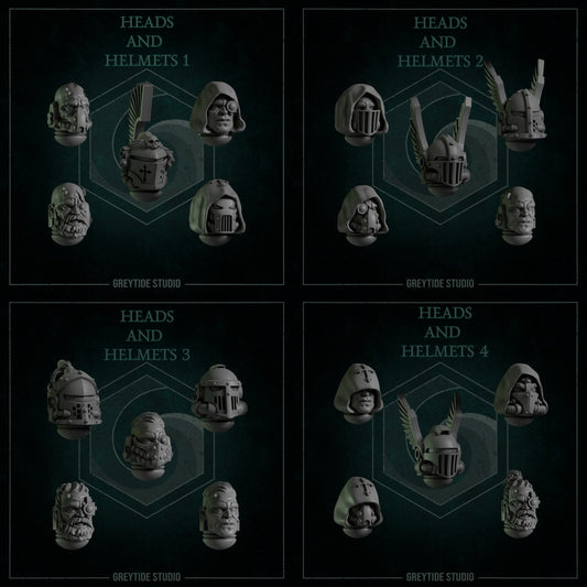 Heads and Helmets Sets 1- 6 - Grey Tide Studios