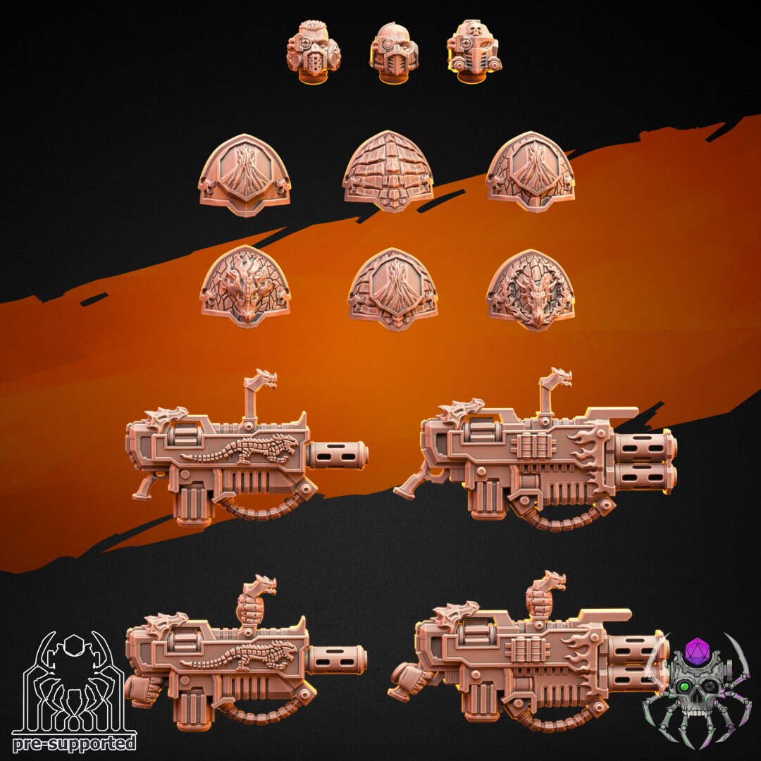 Flame Lizards Destroyers Squad (BuildKit) - Eight Legs Miniatures