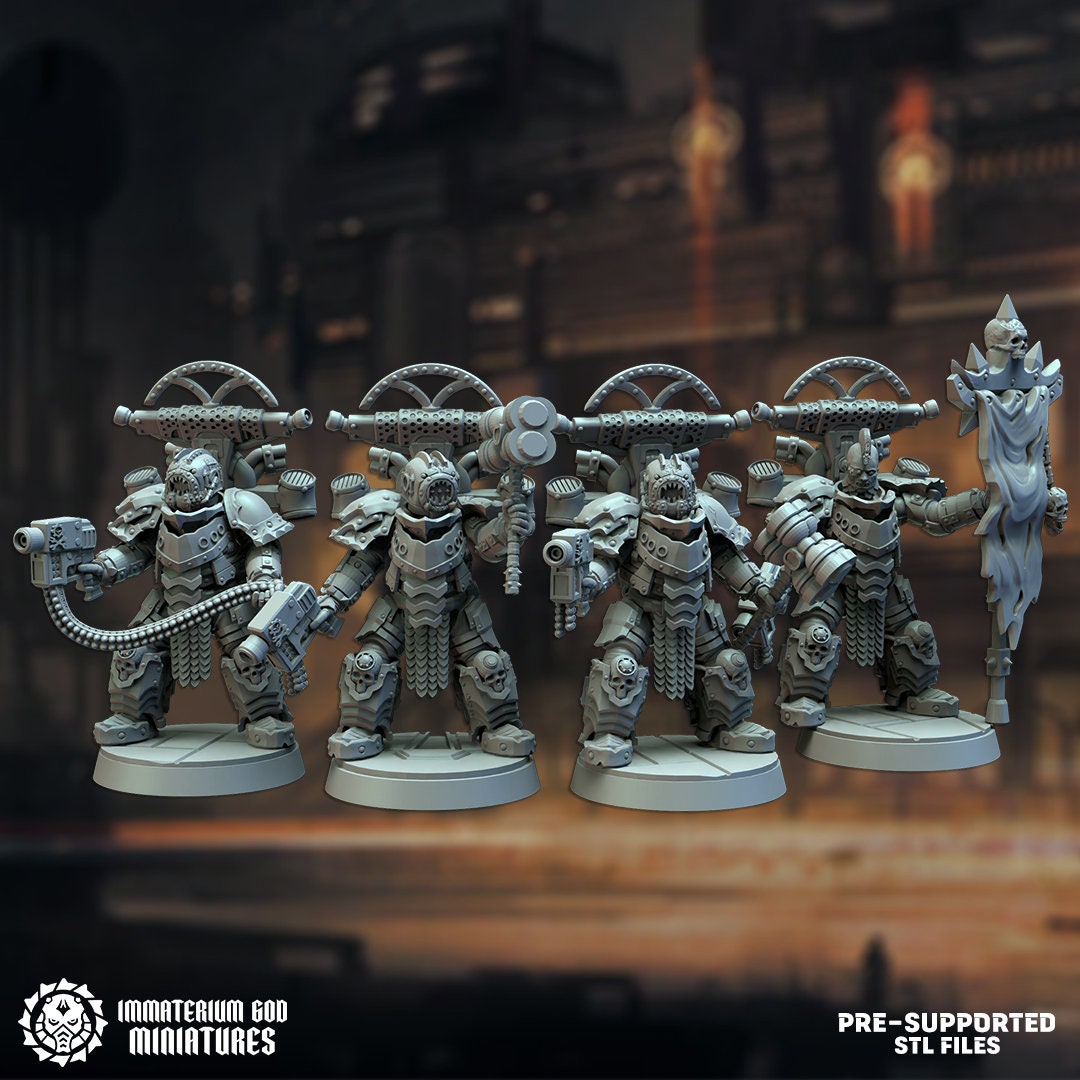 Black steel Gladiators set (7 poses)- Immaterium God -Heirs of the Dark Foundry Vol. II