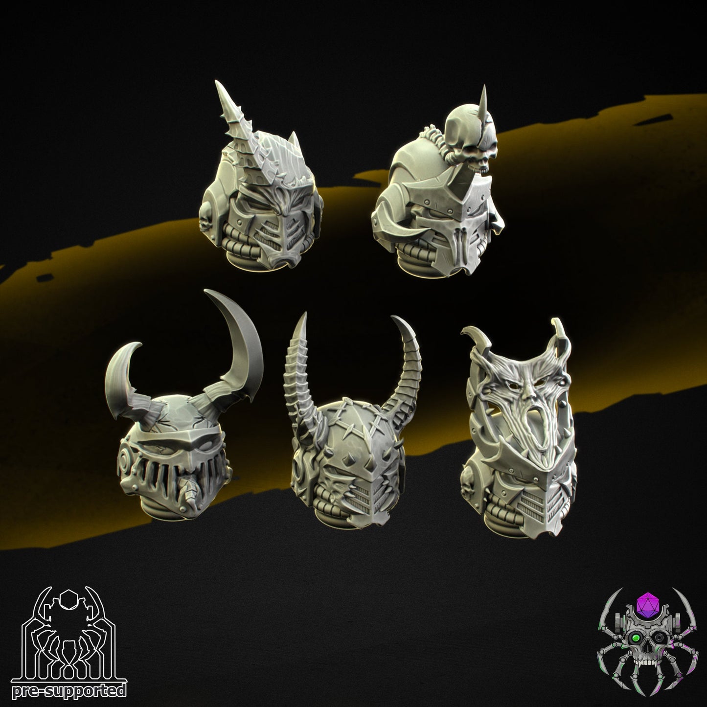 Fallen Knights Head Bits Set - Eight Legs Miniatures