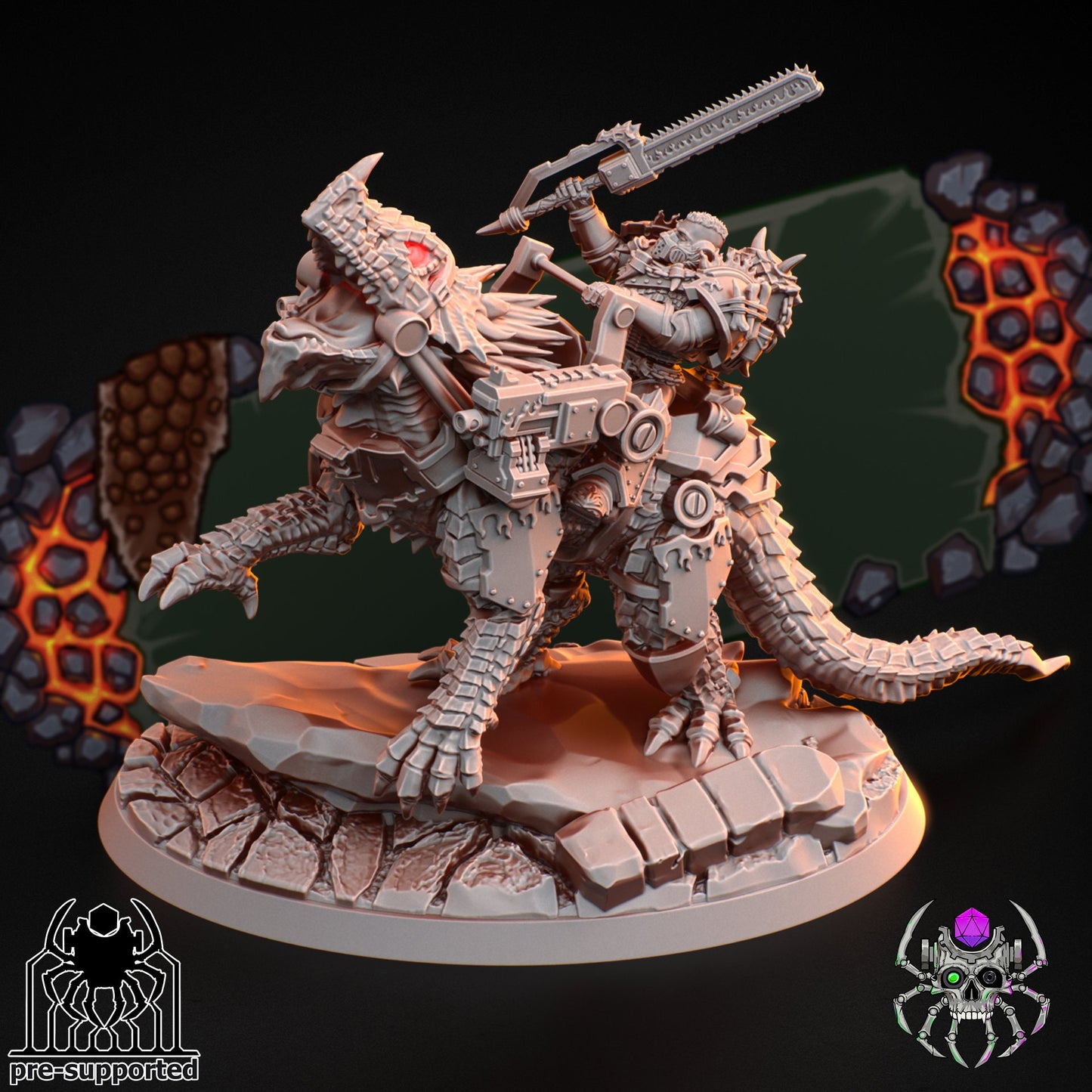 Flame Lizards Dragon Riders Squad (BuildKit)- Eight Legs Miniatures