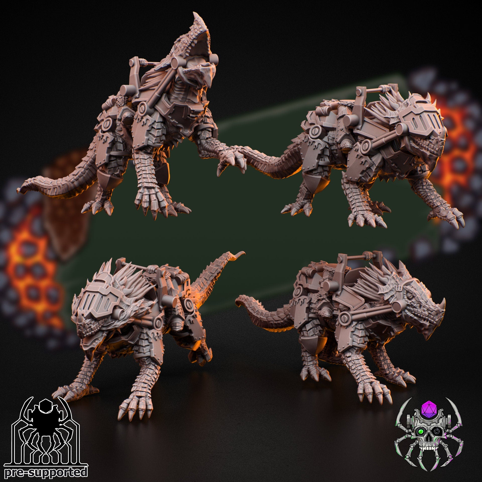 Flame Lizards Dragon Riders Squad (BuildKit)- Eight Legs Miniatures