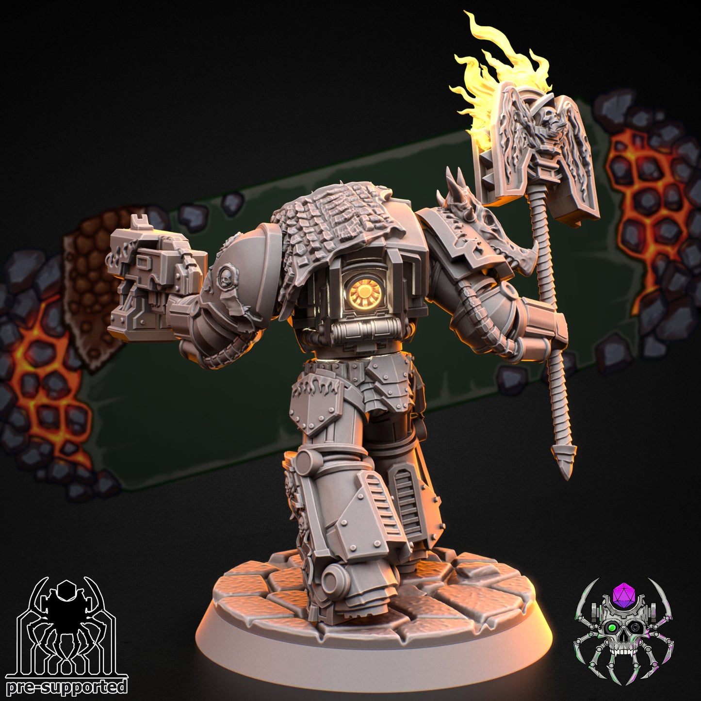 Flame Lizards Heavy Armor Prelate (BuildKit)- Eight Legs Miniatures