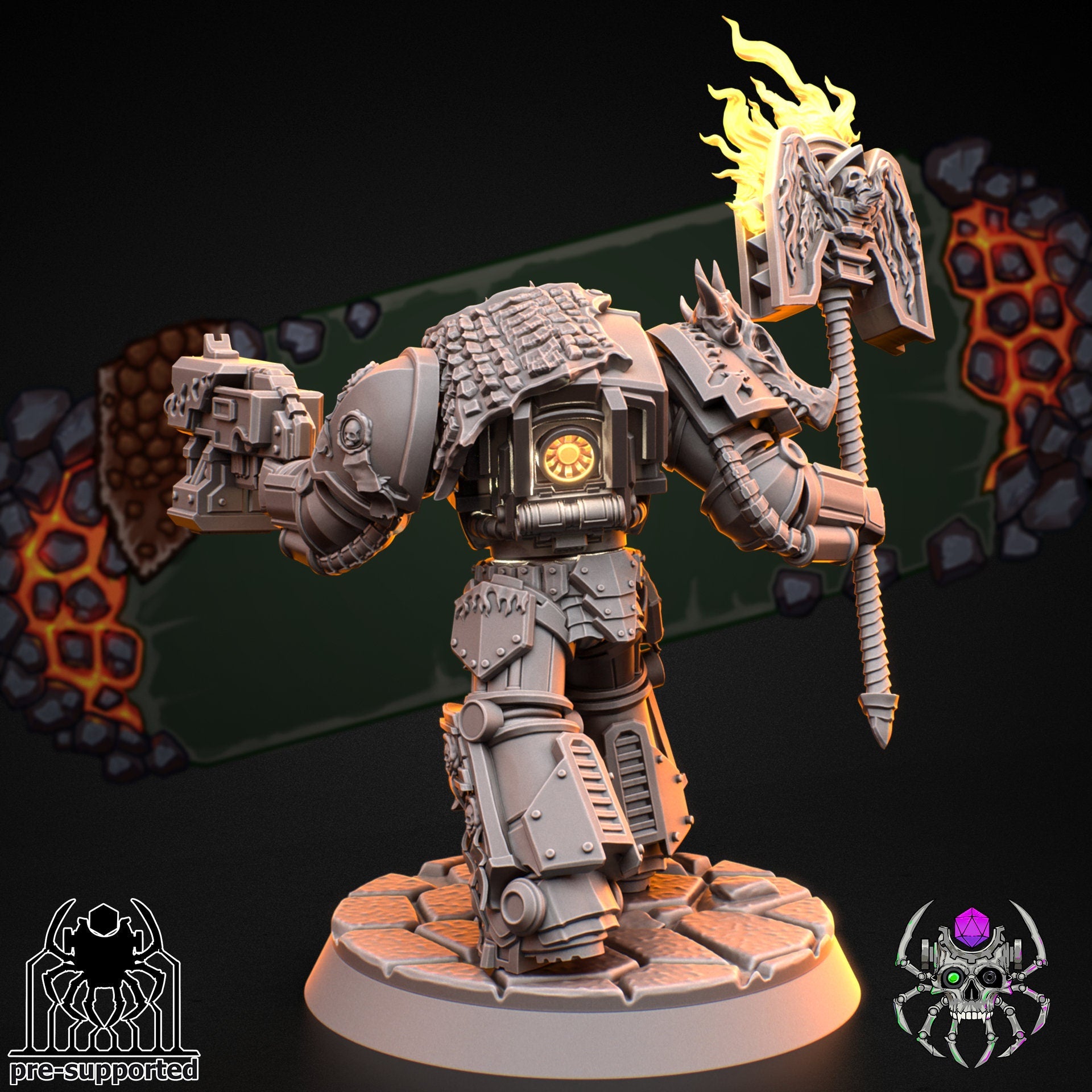 Flame Lizards Heavy Armor Prelate (BuildKit)- Eight Legs Miniatures