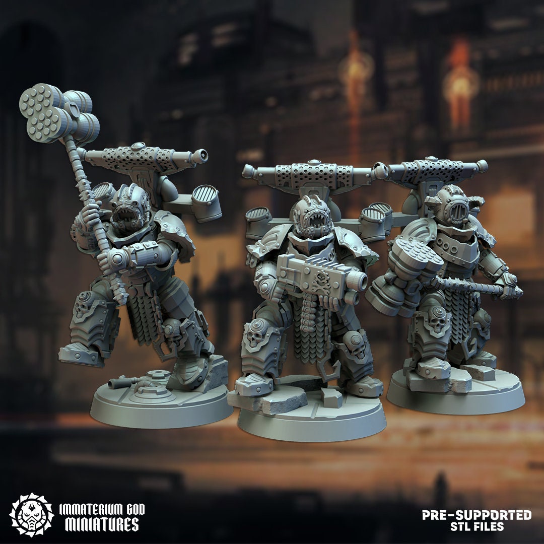 Black steel Gladiators set (7 poses)- Immaterium God -Heirs of the Dark Foundry Vol. II