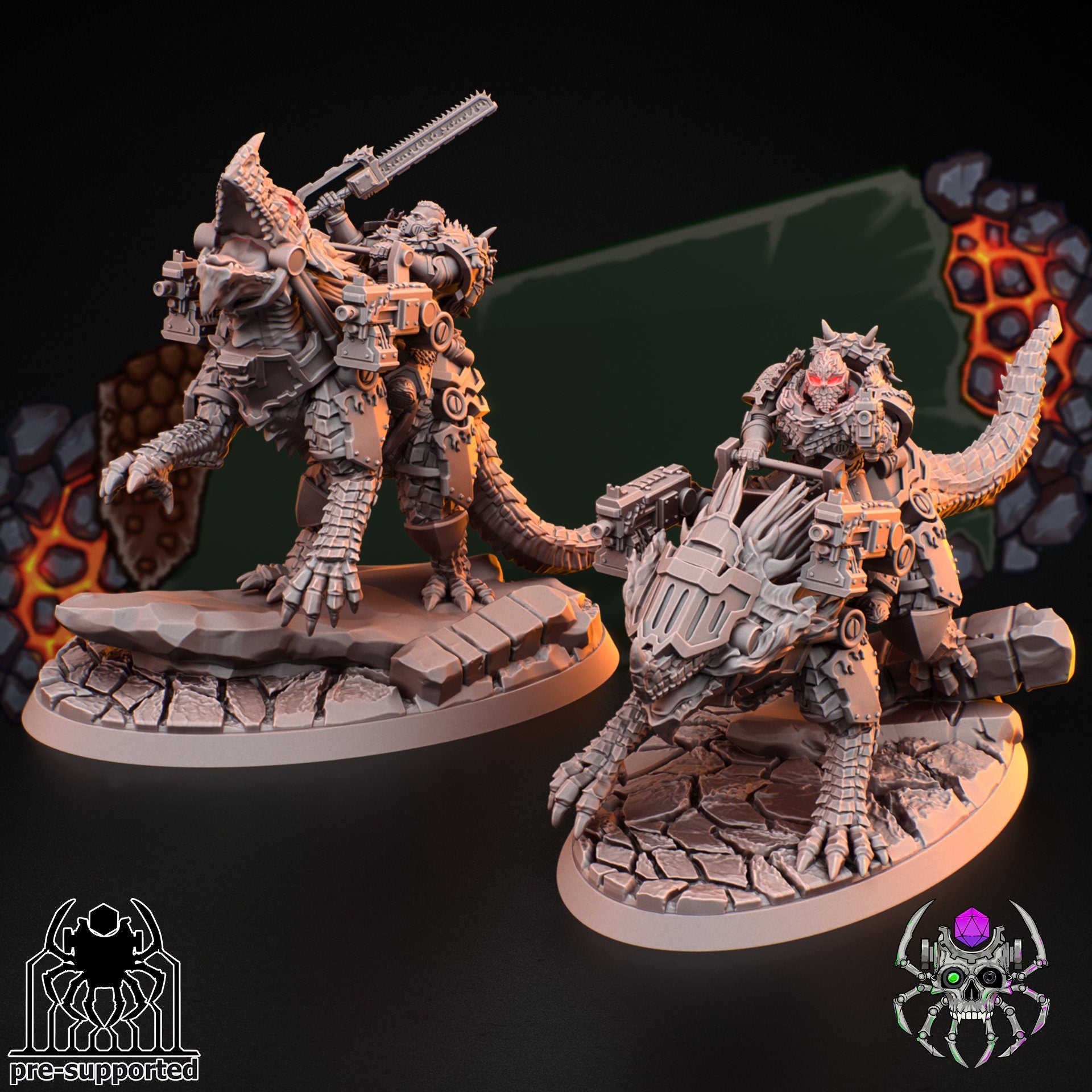 Flame Lizards Dragon Riders Squad (BuildKit)- Eight Legs Miniatures