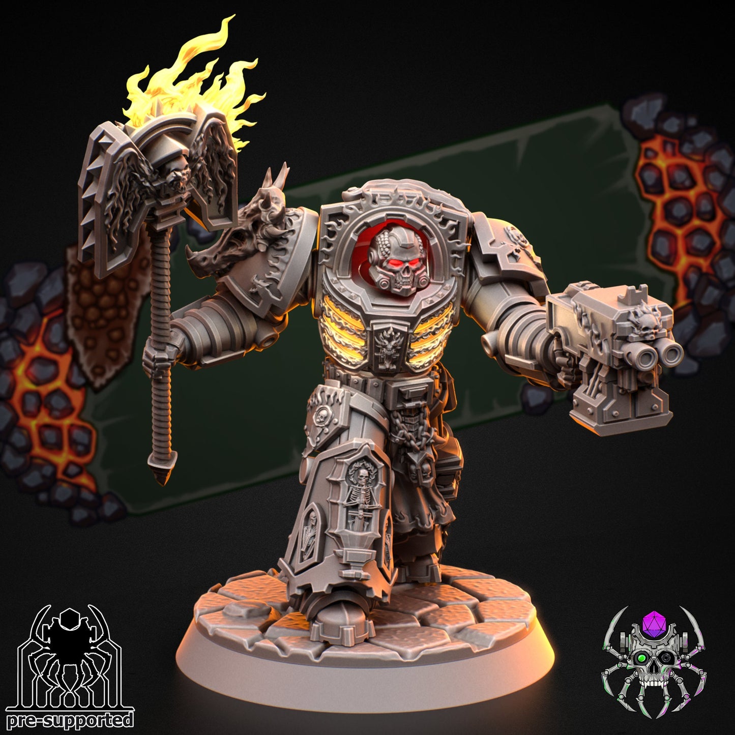 Flame Lizards Heavy Armor Prelate (BuildKit)- Eight Legs Miniatures
