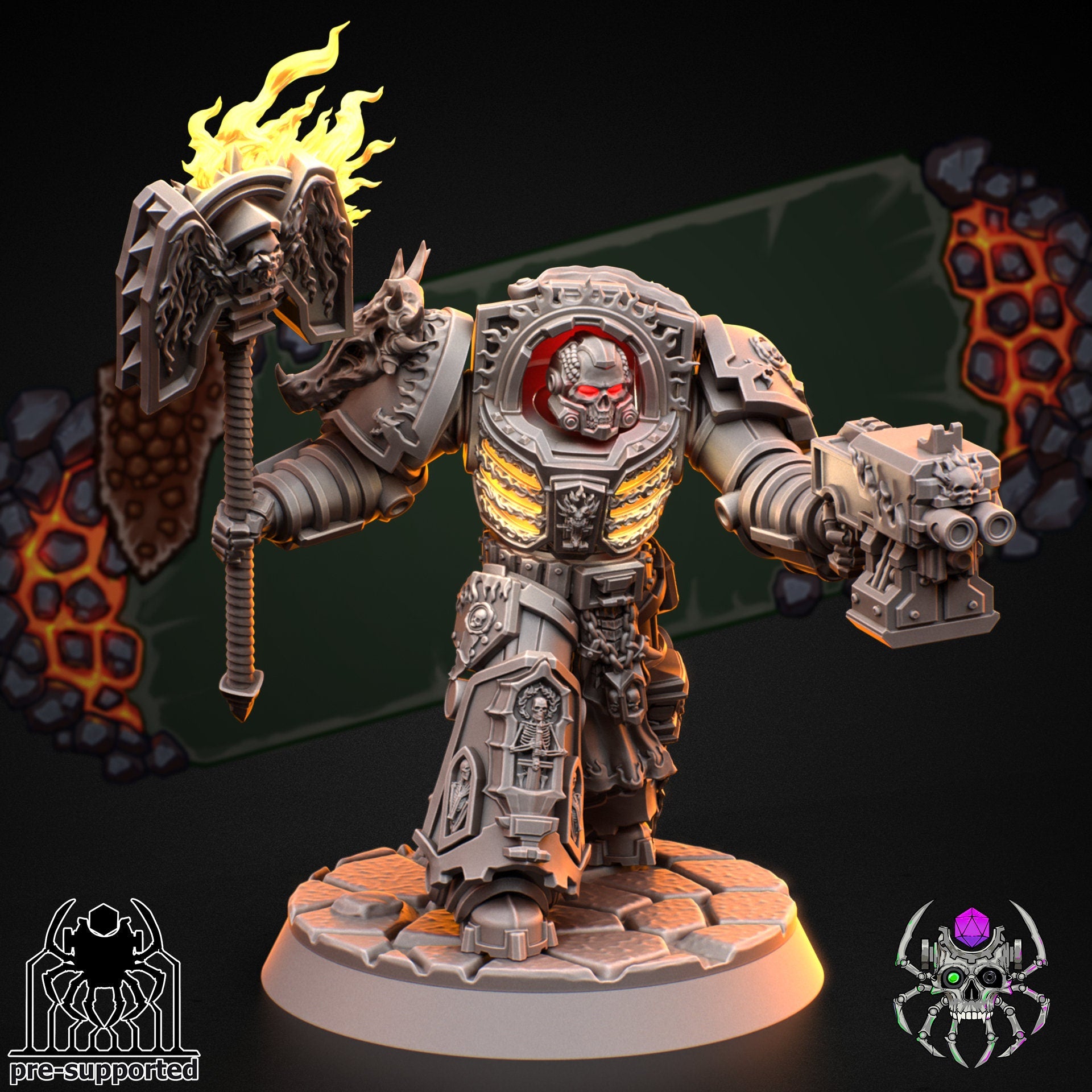 Flame Lizards Heavy Armor Prelate (BuildKit)- Eight Legs Miniatures