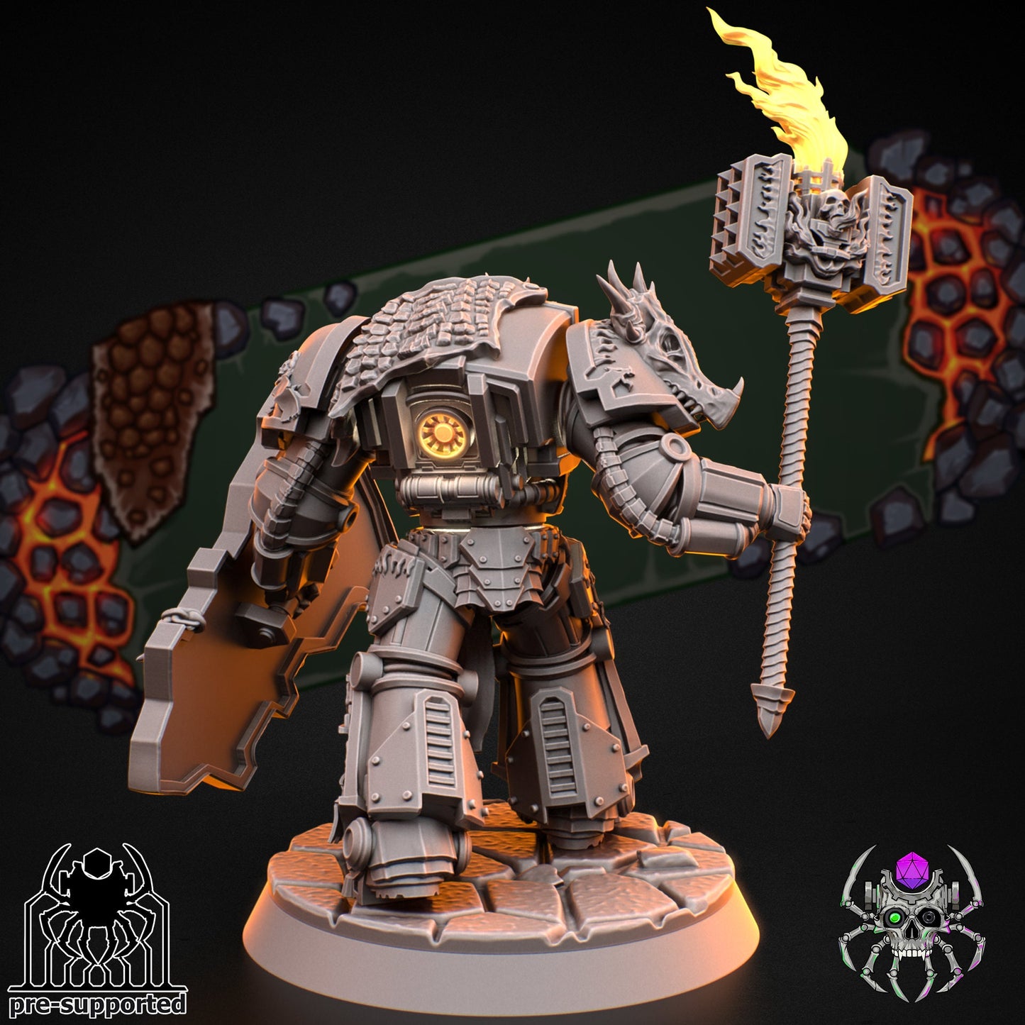 Flame Lizards Heavy Armor Prelate (BuildKit)- Eight Legs Miniatures
