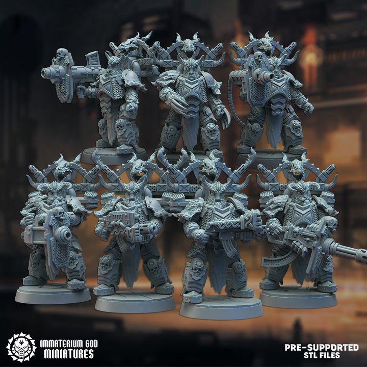 Black steel protectors set (7 poses)- Immaterium God -Heirs of the Dark Foundry Vol. III