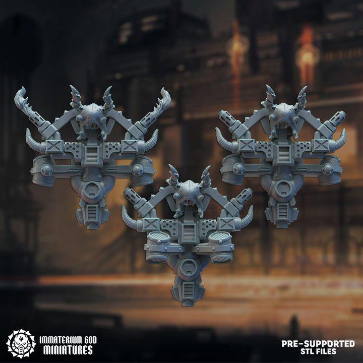 Black steel protectors set (7 poses)- Immaterium God -Heirs of the Dark Foundry Vol. III