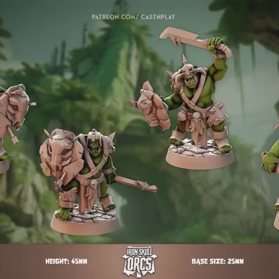 Orc Grunts, Iron Skull Orc- Cast N Play