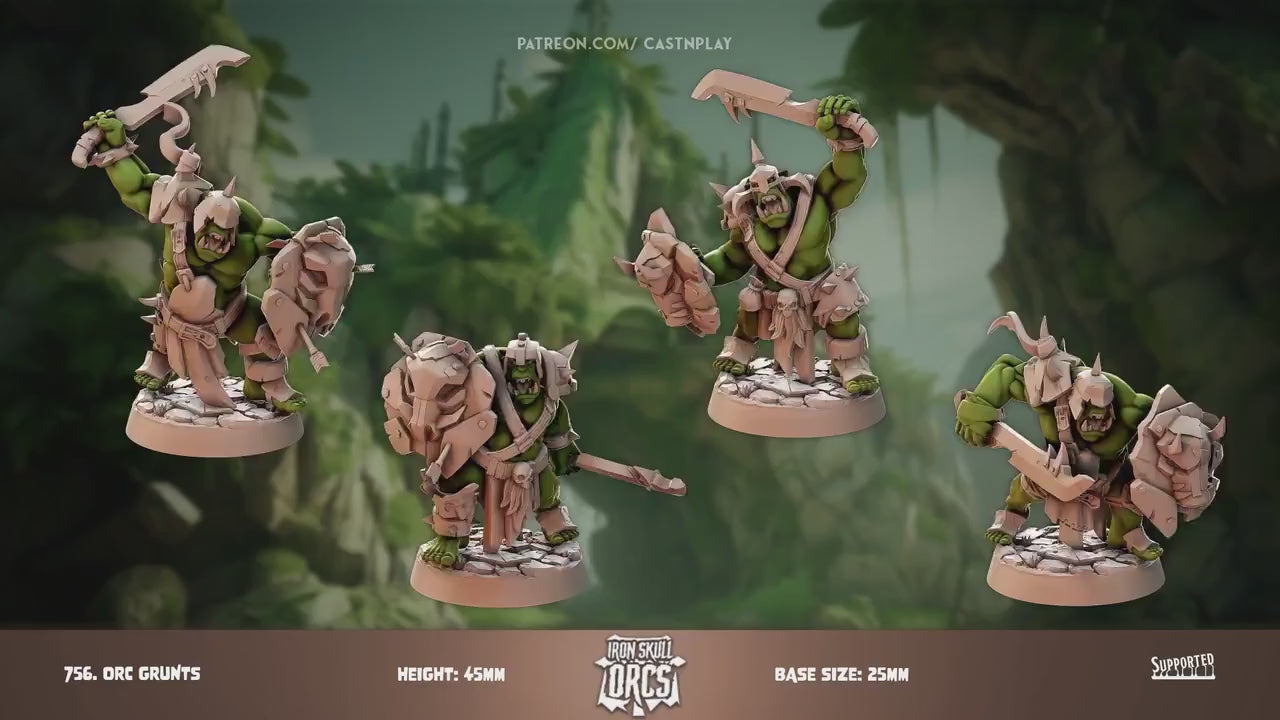 Orc Grunts, Iron Skull Orc- Cast N Play