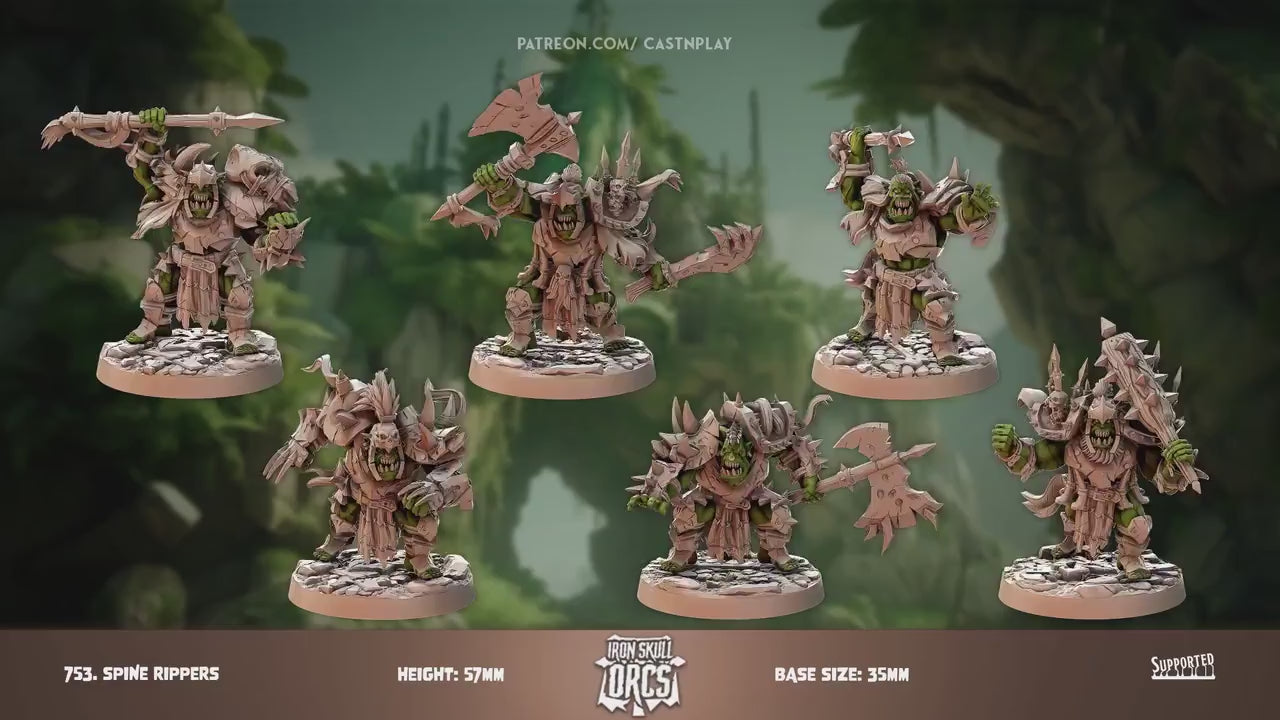 Spine Ripper Orcs, Iron Skull Orc - Cast N Play