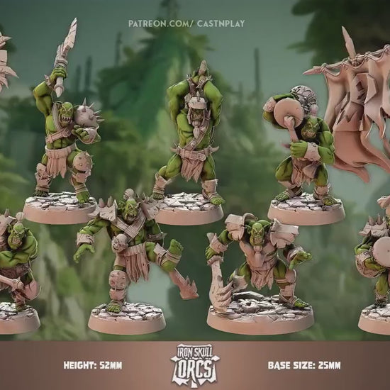 Body Chopper Orcs, Iron Skull Orc - Cast N Play