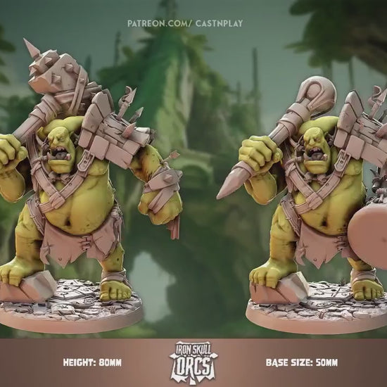 Golric, Iron Orc Bases-- Cast N Play