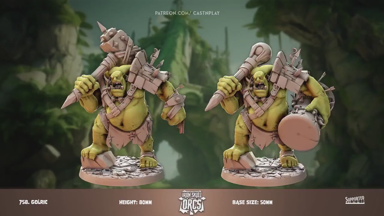 Golric, Iron Orc Bases-- Cast N Play