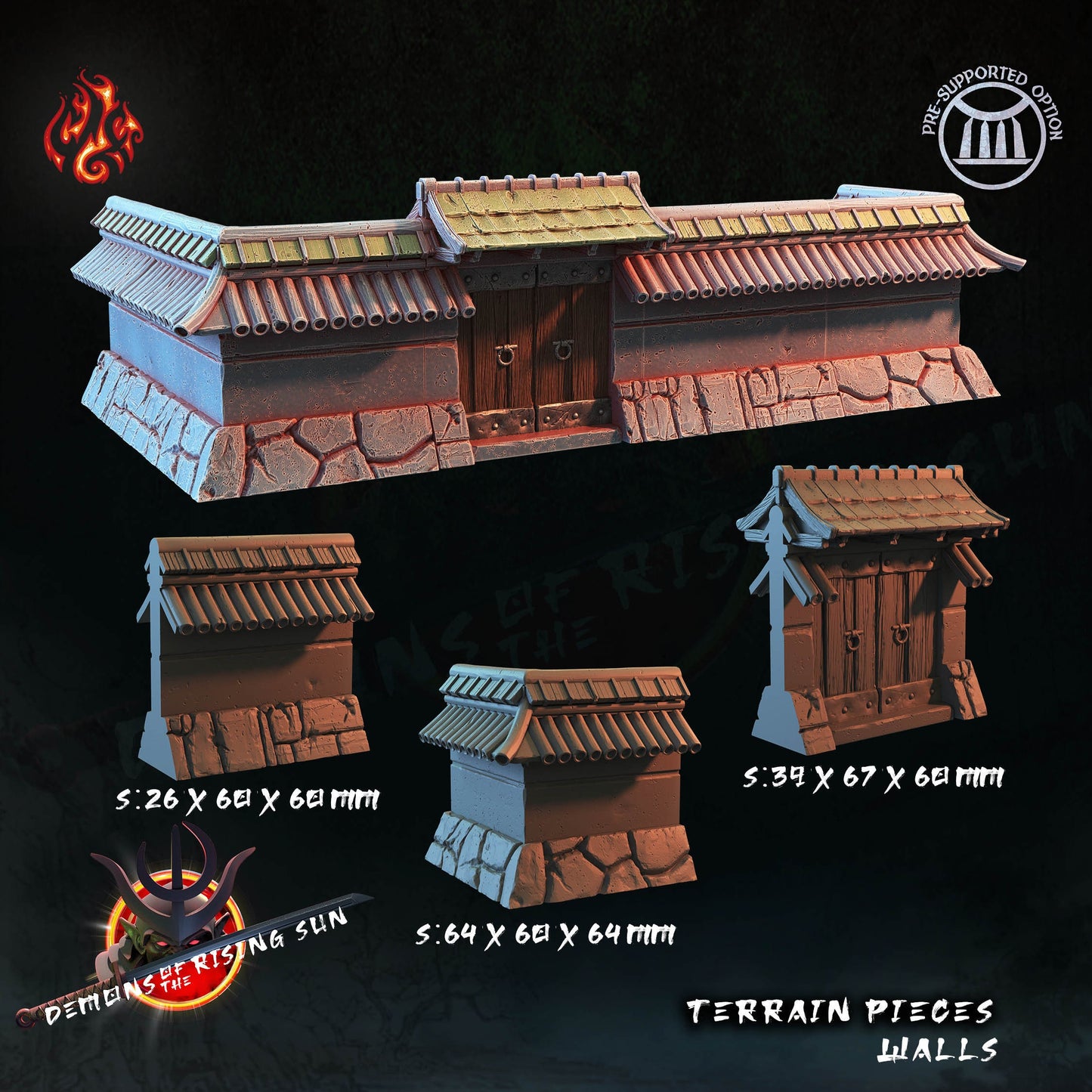 Demons of the Rising Sun Terrain Pieces -Crippled God Foundries