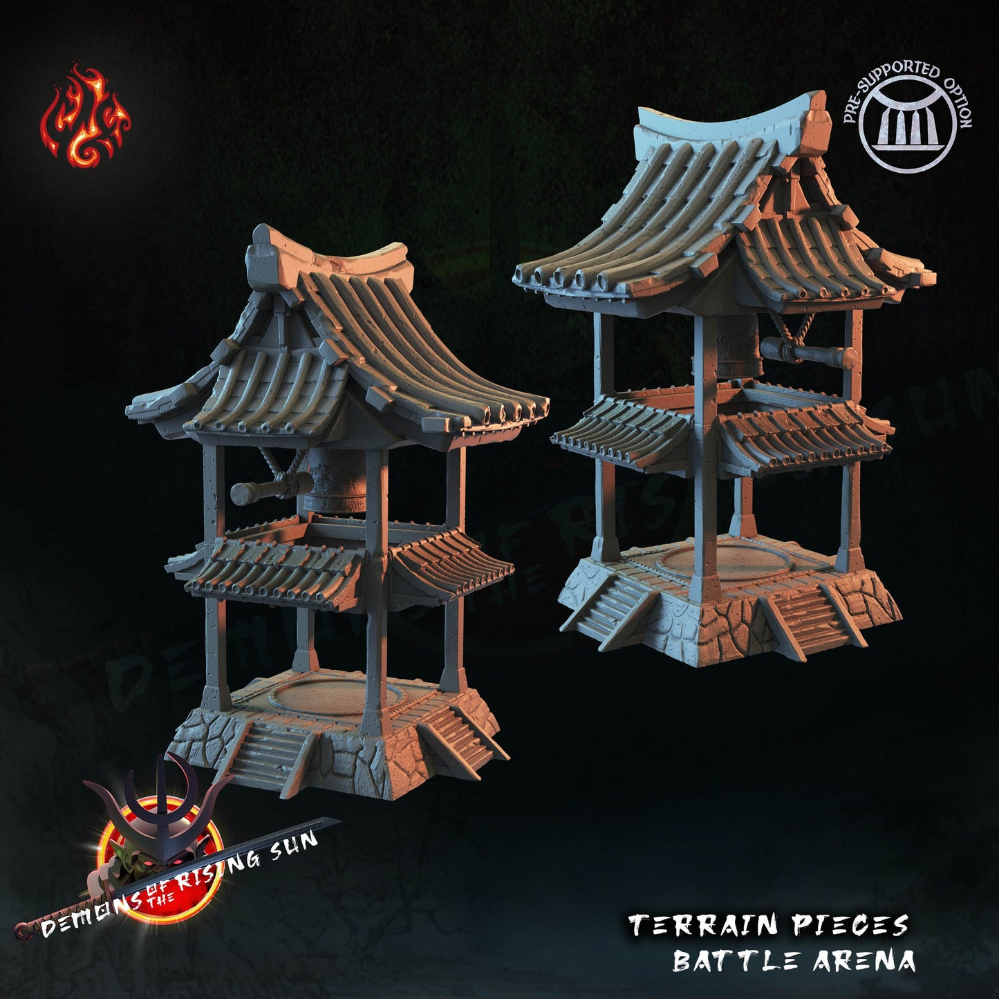 Demons of the Rising Sun Terrain Pieces -Crippled God Foundries