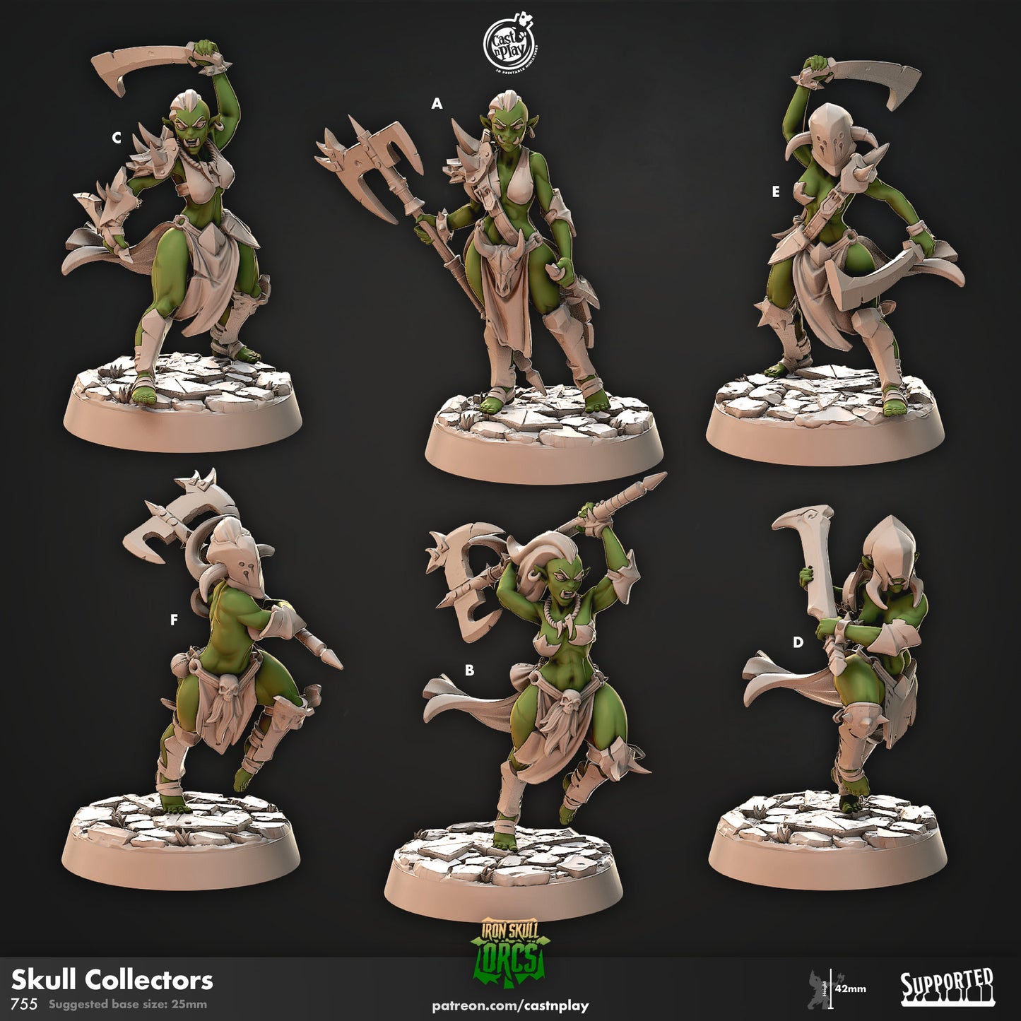 Skull Collector Orcs, Iron Skull Orc -Cast N Play