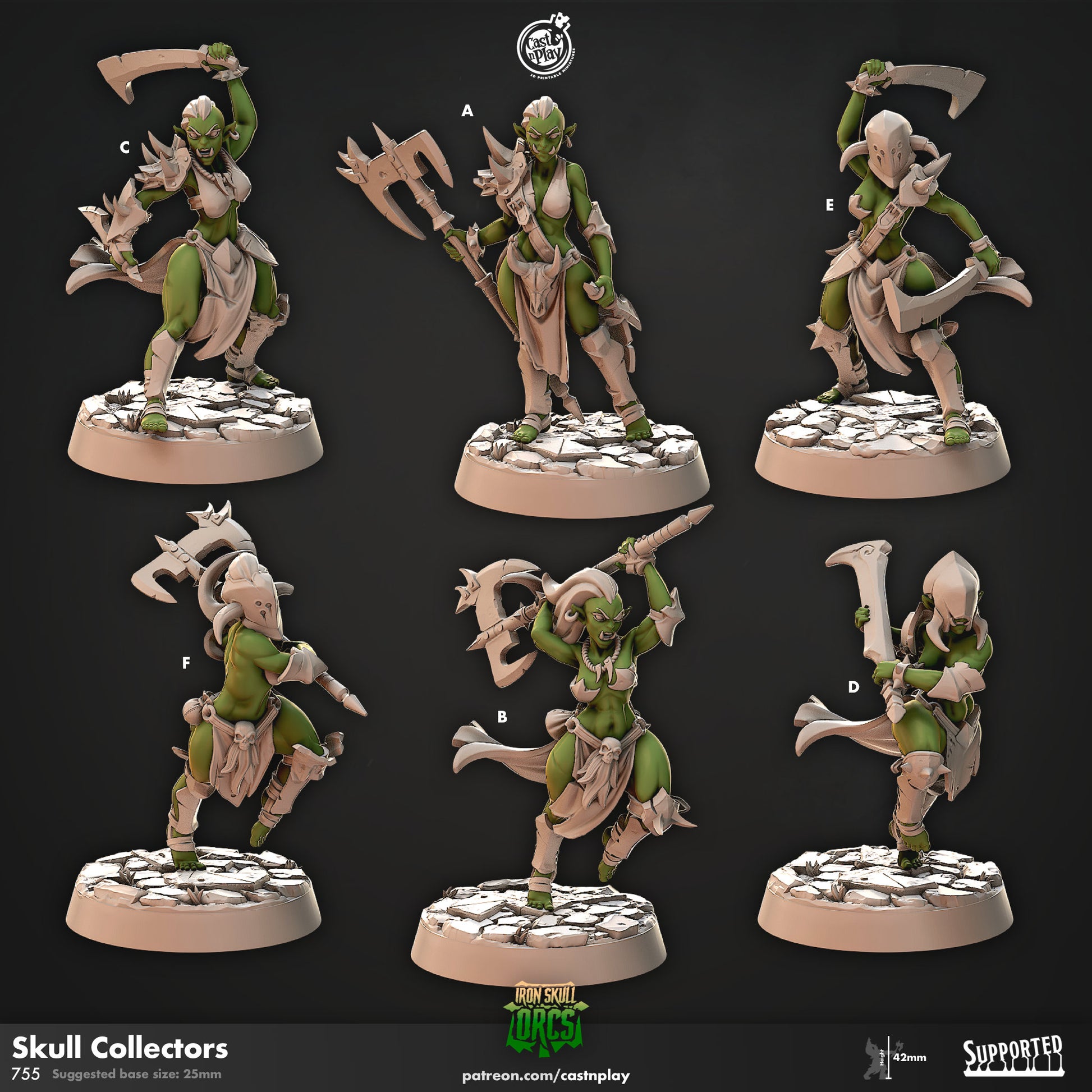 Skull Collector Orcs, Iron Skull Orc -Cast N Play
