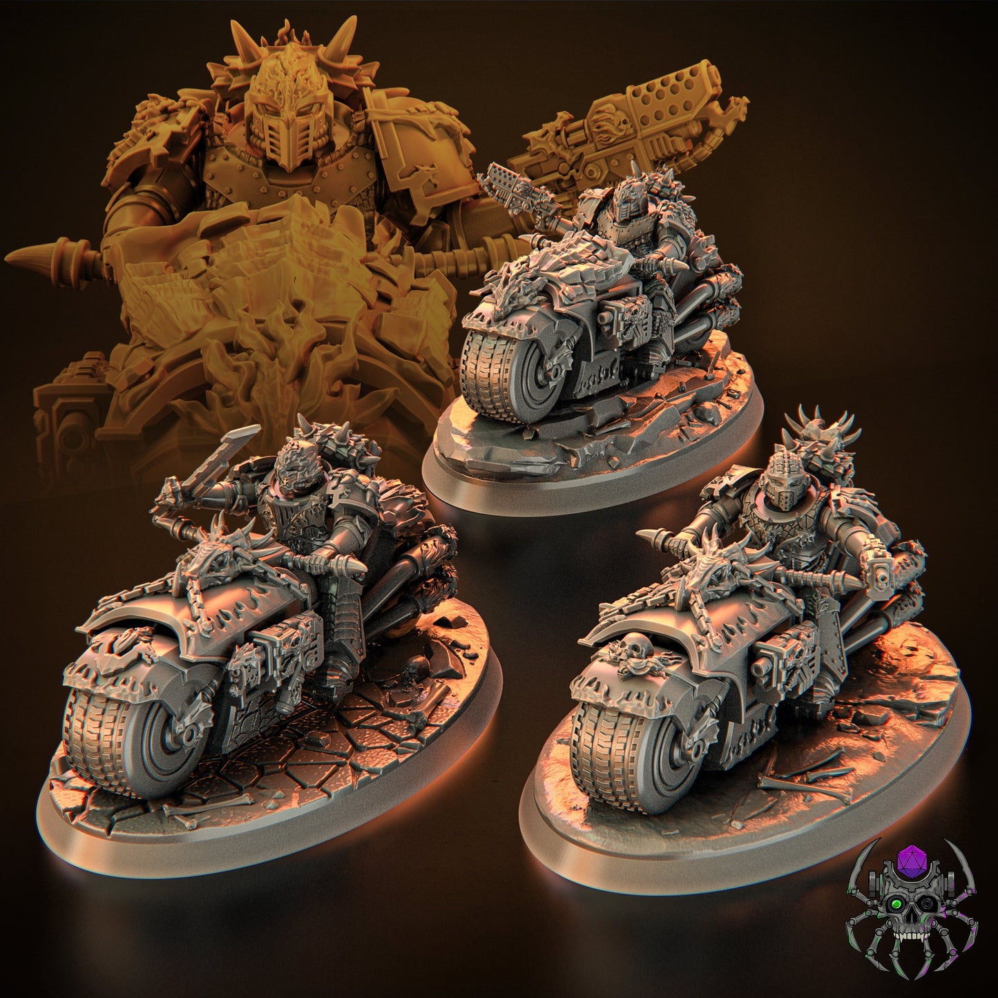 Flame Lizards Prelate on a Motobike (BuildKit) - Eight Legs Miniatures