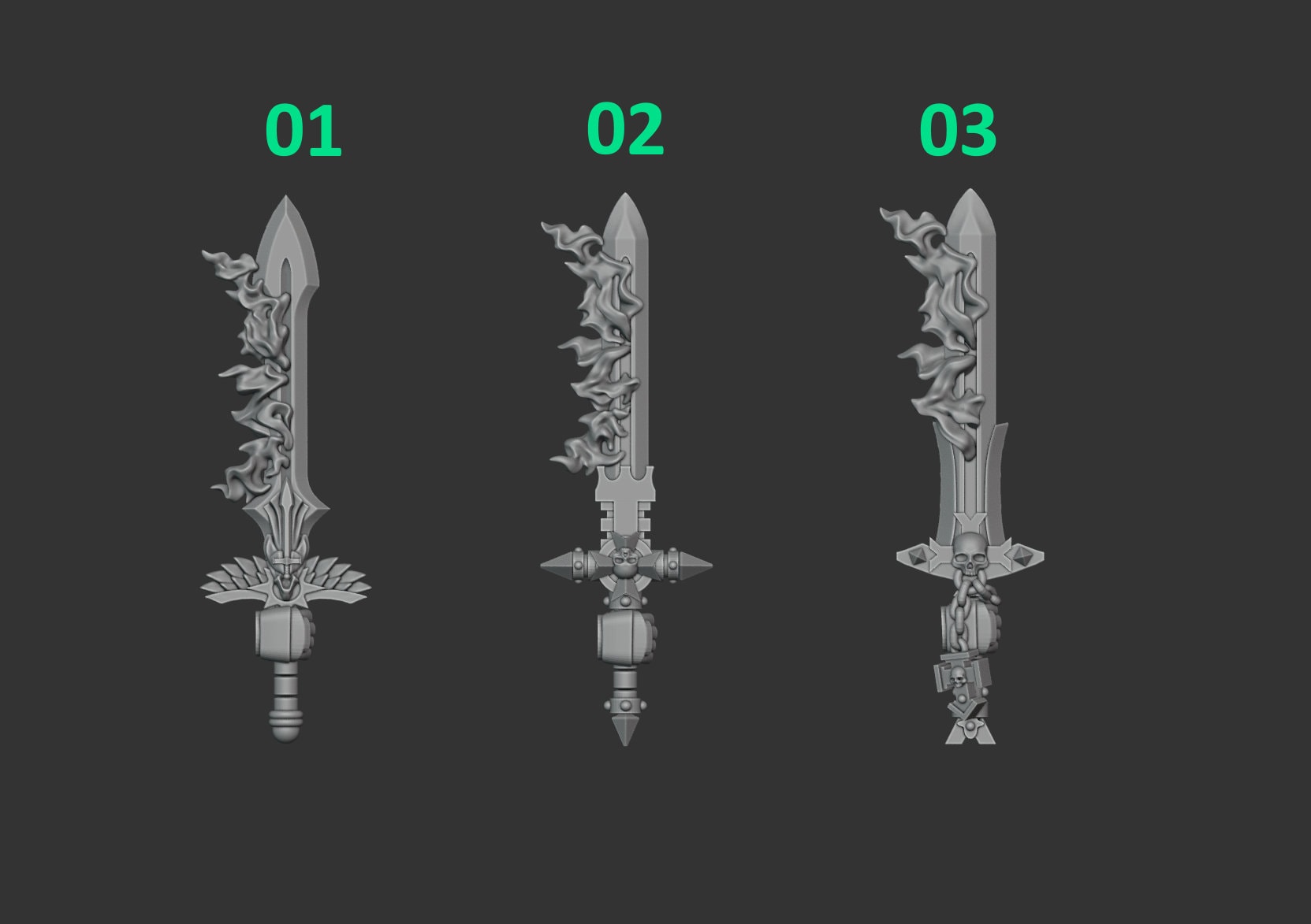 Weapons 1 & 2 handed Swords- Grey Tide Studios